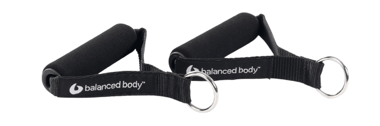 Balanced Body ergonomiškos Pilates rankenos su D formos žiedu.