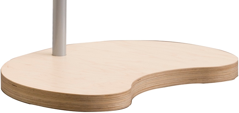 Pilates equipment base for stability, wall-mounted for compact studios