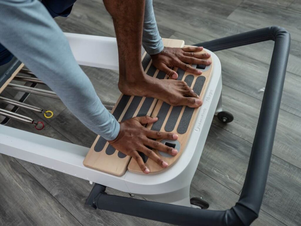 Using Allegro 2 Standing Platform Extender with hands and feet.