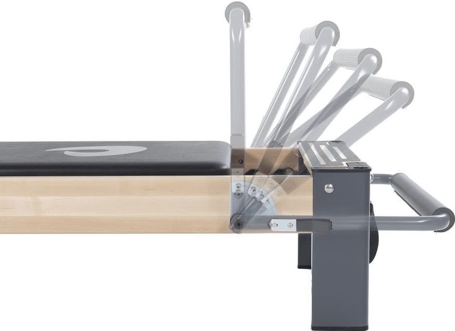 Adjustable footbar and spring attachment system on Pilates equipment