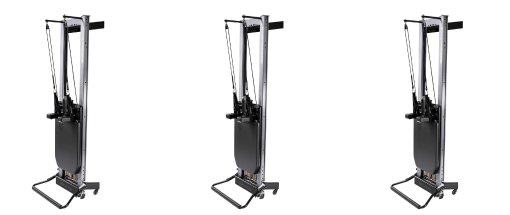 Lengva Pilates įranga su paprastu laikymu Balanced Body Pilates įranga su vertikalaus laikymo funkcija.